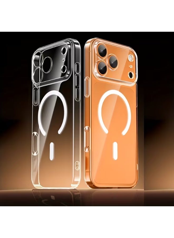 for iPhone 17 Pro Case: Magnetic Transparent Phone Cases with Screen Protector Slim Military Grade Drop Protection Rugged Shockproof Protective Cell Phone Cover (Clear) - Image 1